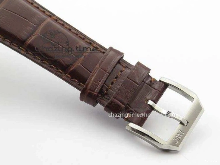 MIROTIME 0122 Sustainable Portuguese IW5444 SS White Dial RG Numbers On Brown Leather Strap A 7256